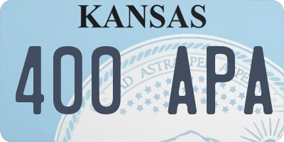 KS license plate 400APA