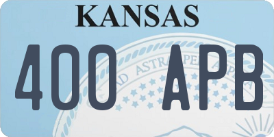 KS license plate 400APB