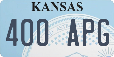 KS license plate 400APG