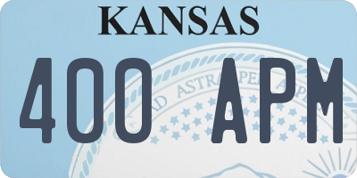 KS license plate 400APM