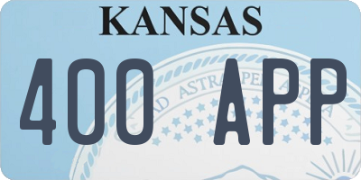 KS license plate 400APP