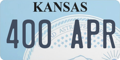 KS license plate 400APR