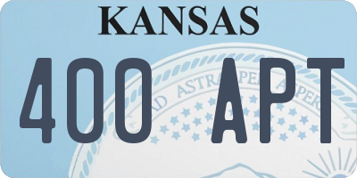 KS license plate 400APT