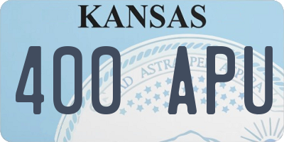 KS license plate 400APU