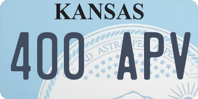 KS license plate 400APV