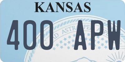 KS license plate 400APW