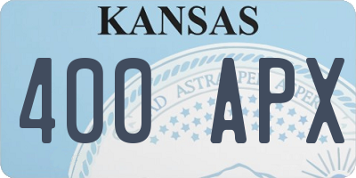 KS license plate 400APX