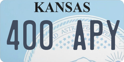 KS license plate 400APY