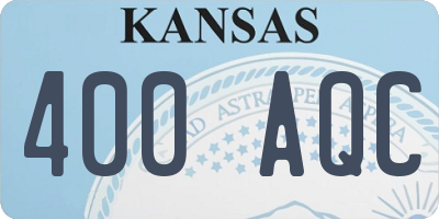 KS license plate 400AQC