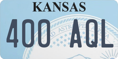 KS license plate 400AQL