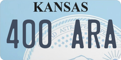 KS license plate 400ARA