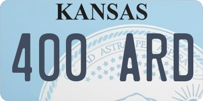 KS license plate 400ARD