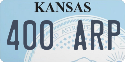 KS license plate 400ARP
