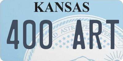 KS license plate 400ART