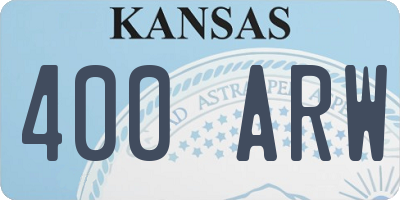 KS license plate 400ARW