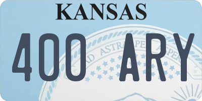 KS license plate 400ARY