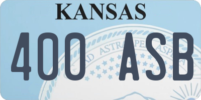 KS license plate 400ASB