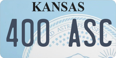 KS license plate 400ASC
