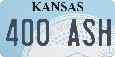 KS license plate 400ASH