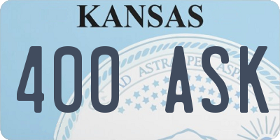 KS license plate 400ASK