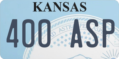 KS license plate 400ASP