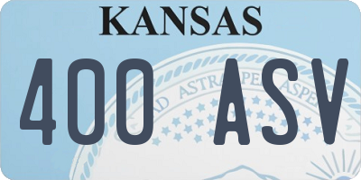 KS license plate 400ASV