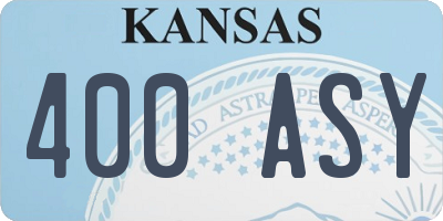 KS license plate 400ASY