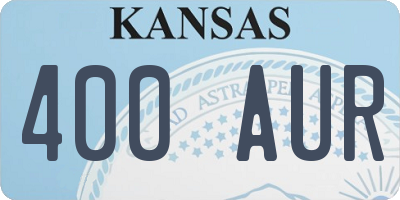 KS license plate 400AUR