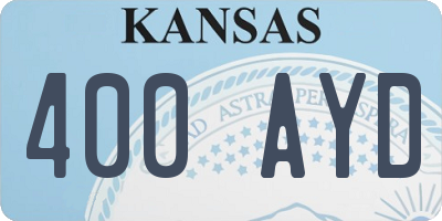 KS license plate 400AYD