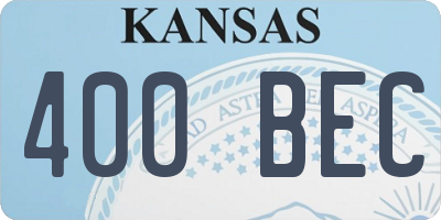 KS license plate 400BEC