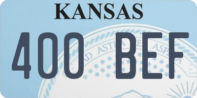 KS license plate 400BEF