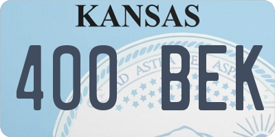 KS license plate 400BEK