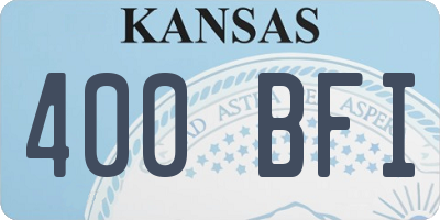 KS license plate 400BFI