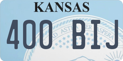 KS license plate 400BIJ