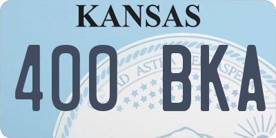 KS license plate 400BKA