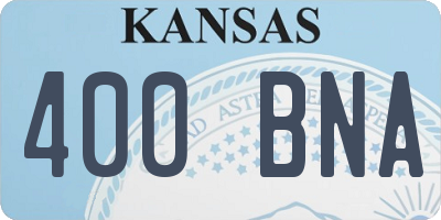KS license plate 400BNA