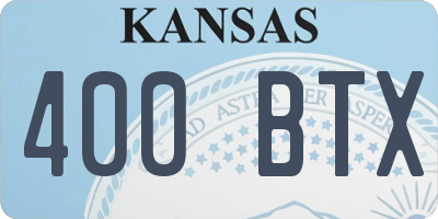 KS license plate 400BTX