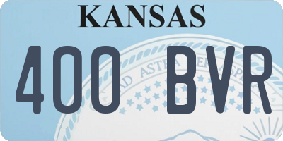 KS license plate 400BVR