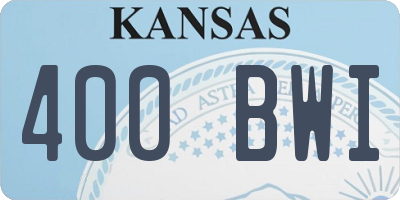 KS license plate 400BWI