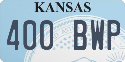 KS license plate 400BWP