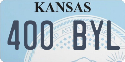KS license plate 400BYL