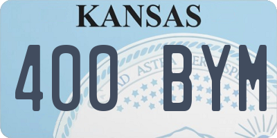 KS license plate 400BYM