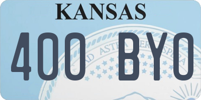KS license plate 400BYO