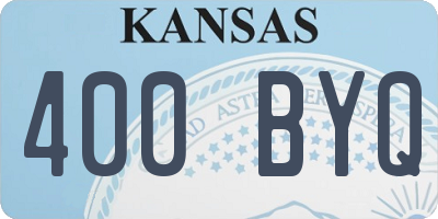 KS license plate 400BYQ