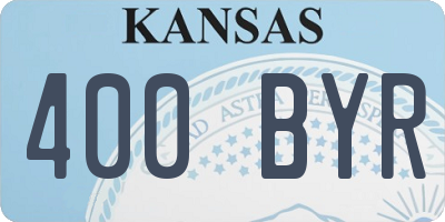 KS license plate 400BYR