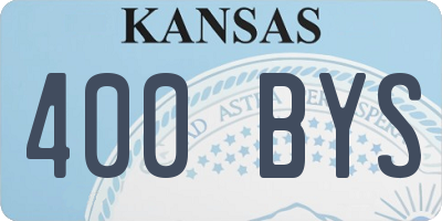 KS license plate 400BYS