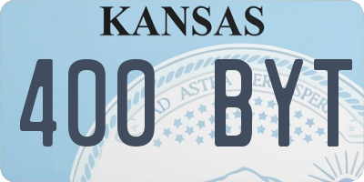 KS license plate 400BYT