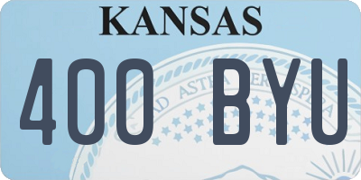 KS license plate 400BYU