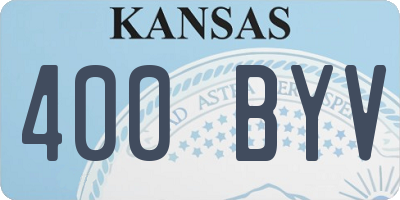 KS license plate 400BYV