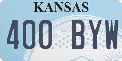 KS license plate 400BYW
